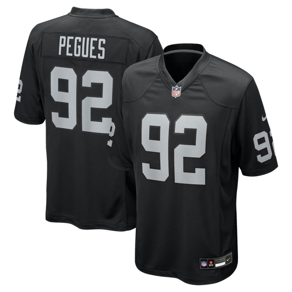 Las Vegas Raiders JJ Pegues Nike Black Team Game Jersey