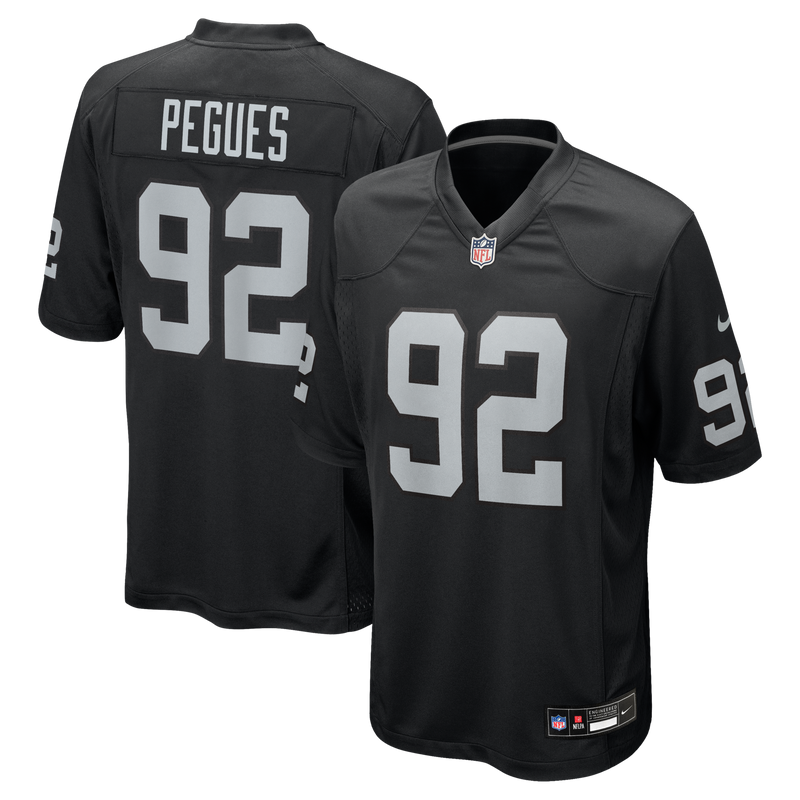 Las Vegas Raiders JJ Pegues Nike Black Team Game Jersey
