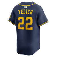 Milwaukee Brewers Christian Yelich Nike Navy Alternate Limited Jersey