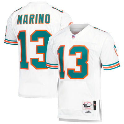 Miami Dolphins 1995 Dan Marino Mitchell & Ness White Authentic Throwback Retired Player Pocket Jersey
