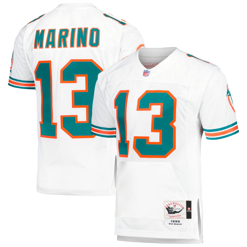 Miami Dolphins 1995 Dan Marino Mitchell & Ness White Authentic Throwback Retired Player Pocket Jersey