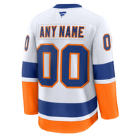 New York Islanders Fanatics White Away Premium Custom Jersey