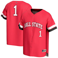 #1 Ball State Cardinals GameDay Greats Lightweight Collegiate Baseball Fashion Jersey - Cardinal