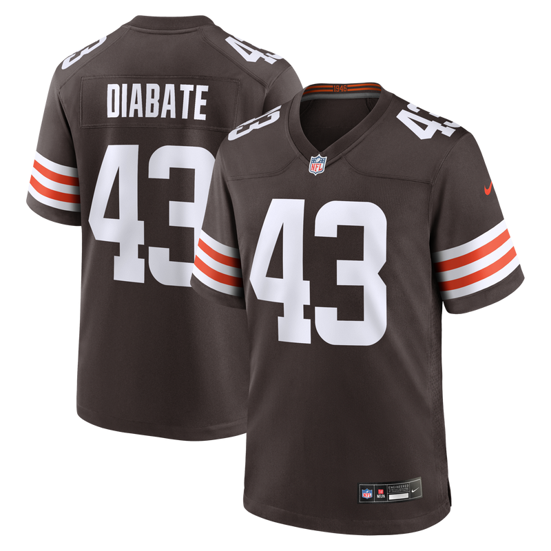 Cleveland Browns Mohamoud Diabate Nike Brown Team Game Jersey