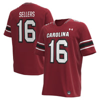 LaNorris Sellers South Carolina Gamecocks Under Armour NIL Football Replica Player Jersey - Garnet