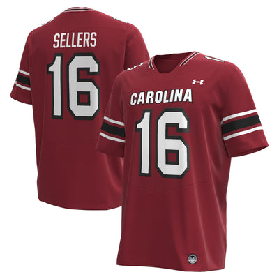 LaNorris Sellers South Carolina Gamecocks Under Armour NIL Football Replica Player Jersey - Garnet