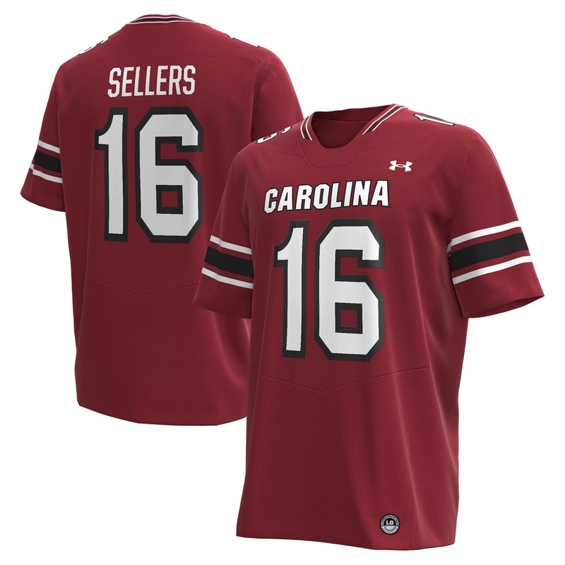 LaNorris Sellers South Carolina Gamecocks Under Armour NIL Football Replica Player Jersey - Garnet