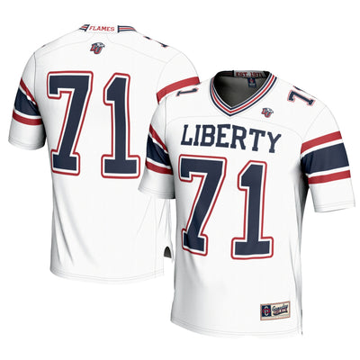 #71 Liberty Flames GameDay Greats Football Jersey – White