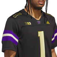 #1 Washington Huskies adidas Premier Strategy Jersey - Black