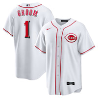 Cincinnati Reds Nike White #1 Groom Home Replica Jersey