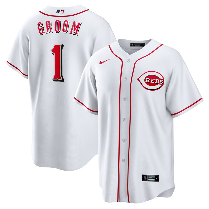 Cincinnati Reds Nike White #1 Groom Home Replica Jersey