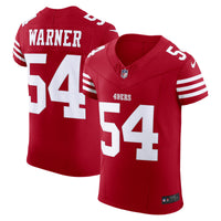San Francisco 49ers Fred Warner Nike Scarlet Team Vapor F.U.S.E. Elite Jersey