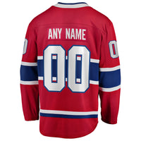 Montreal Canadiens Fanatics Red Home Breakaway Custom Jersey