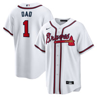 Atlanta Braves Nike White #1 Dad Home Replica Jersey
