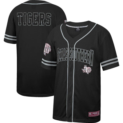 Colosseum Black Texas Southern Tigers Free Spirited Mesh Button-Up Baseball Jersey