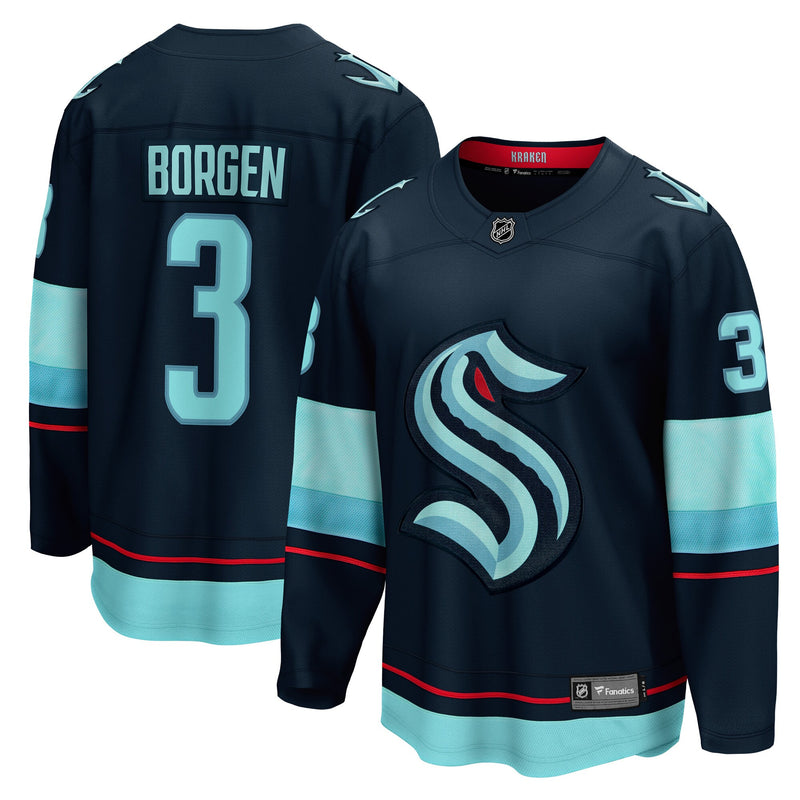 Seattle Kraken Will Borgen Fanatics Deep Sea Blue Home Breakaway Player Jersey
