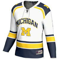 #1 Michigan Wolverines GameDay Greats Hockey Jersey - White