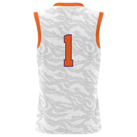 #1 Clemson Tigers GameDay Greats Lightweight Tiger Print Basketball Jersey - White