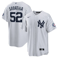 New York Yankees CC Sabathia Nike White 2025 Baseball Hall of Fame Name & Number Retired Replica Jersey