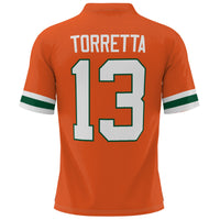 Gino Torretta Miami Hurricanes Heisman Football Jersey - Orange