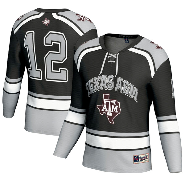 #12 Texas A&M Aggies GameDay Greats Hockey Fashion Jersey – Black