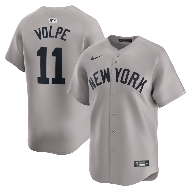 New York Yankees Anthony Volpe Nike Gray Away Limited Player Jersey