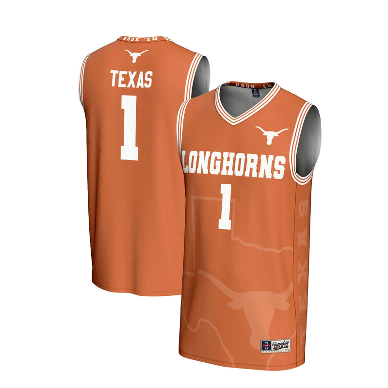 #1 Texas Longhorns GameDay Greats Lightweight Icon Print Basketball Jersey - Texas Orange
