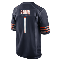 Chicago Bears Number 1 Groom Nike Navy Game Jersey