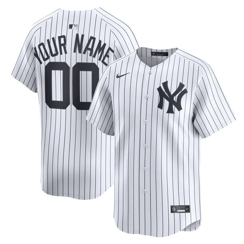 New York Yankees Nike White Home Limited Custom Jersey