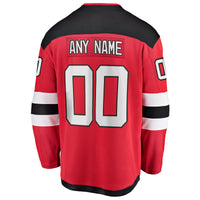 New Jersey Devils Fanatics Red Home Breakaway Custom Jersey