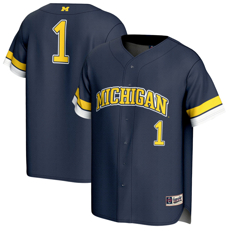 Michigan Wolverines GameDay Greats Pick-A-Player Baseball Fashion Jersey - Navy