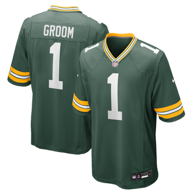 Green Bay Packers Number 1 Groom Nike Green Game Jersey