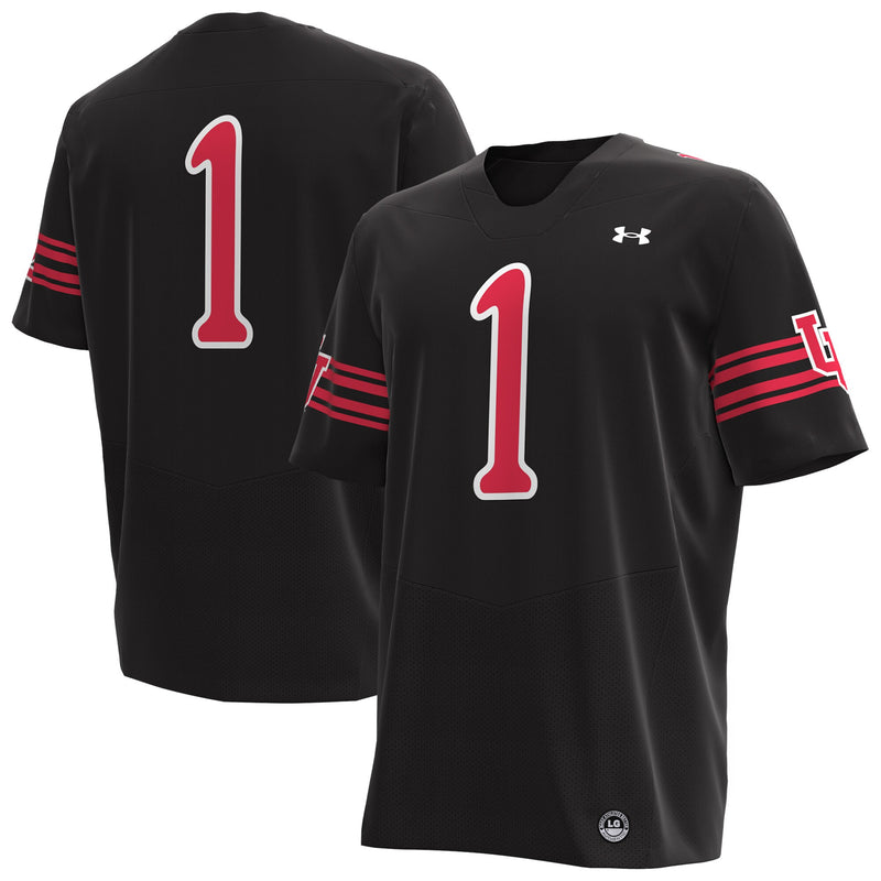 #1 Utah Utes Under Armour Replica Football Jersey - Black