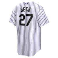 Colorado Rockies Jordan Beck Nike White Home Replica Jersey