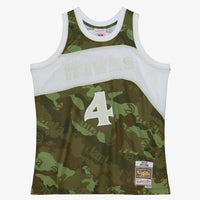 Atlanta Hawks Mitchell & Ness Spud Webb 1986 Ghost Camo Swingman Jersey - Green