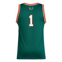 #1 Miami Hurricanes adidas Replica Swingman Jersey - Green