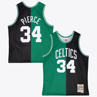Boston Celtics Mitchell & Ness Paul Pierce 2007 Split Swingman Jersey - Black/Green