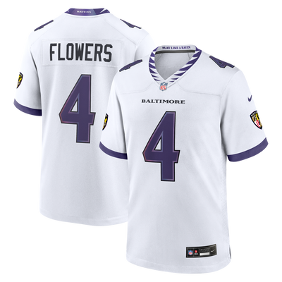Baltimore Ravens Zay Flowers Nike White Game Jersey