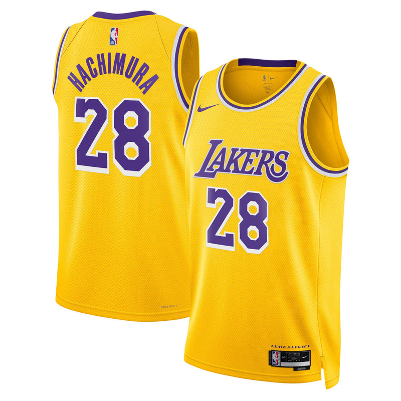 Los Angeles Lakers Nike Icon Edition Swingman Jersey - Gold - Rui Hachimura
