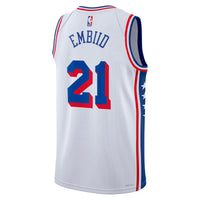 Philadelphia 76ers Nike Association Edition Swingman Jersey - White - Joel Embiid