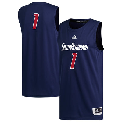 #1 South Alabama Jaguars adidas Replica Basketball Jersey - Navy