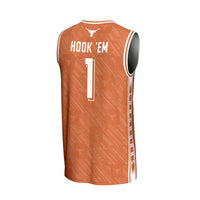 #1 Texas Longhorns GameDay Greats Lightweight Highlight Print Basketball Jersey - Texas Orange