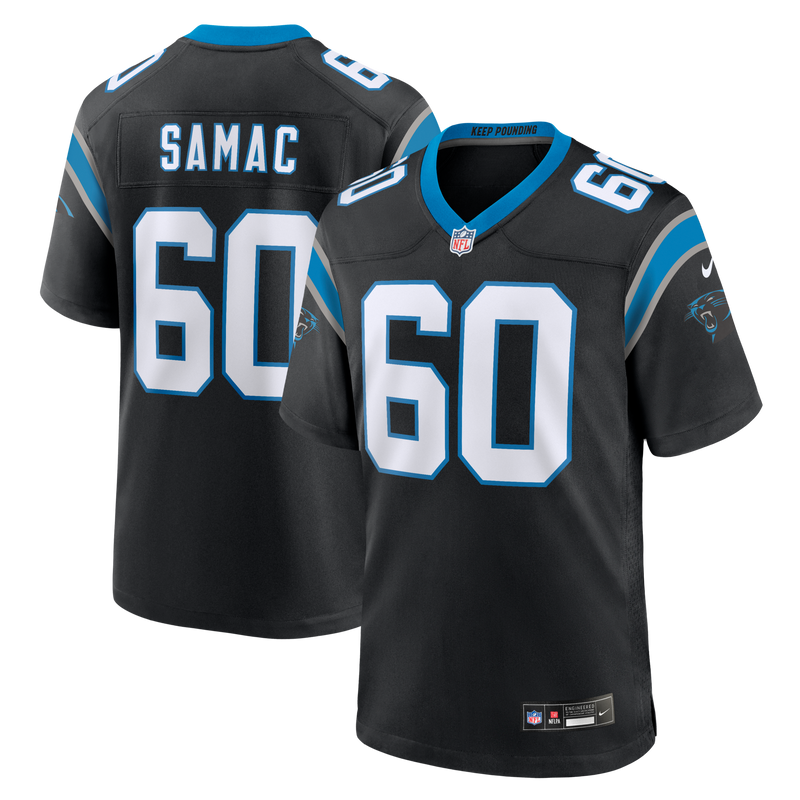 Carolina Panthers Nick Samac Nike Black Team Game Jersey