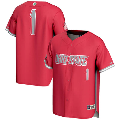 GameDay Greats #1 Scarlet Ohio State Buckeyes Lightweight Baseball Jersey