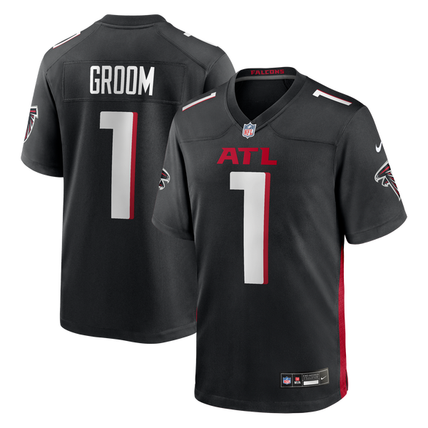 Atlanta Falcons Number 1 Groom Nike Black Game Jersey
