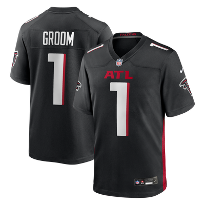 Atlanta Falcons Number 1 Groom Nike Black Game Jersey