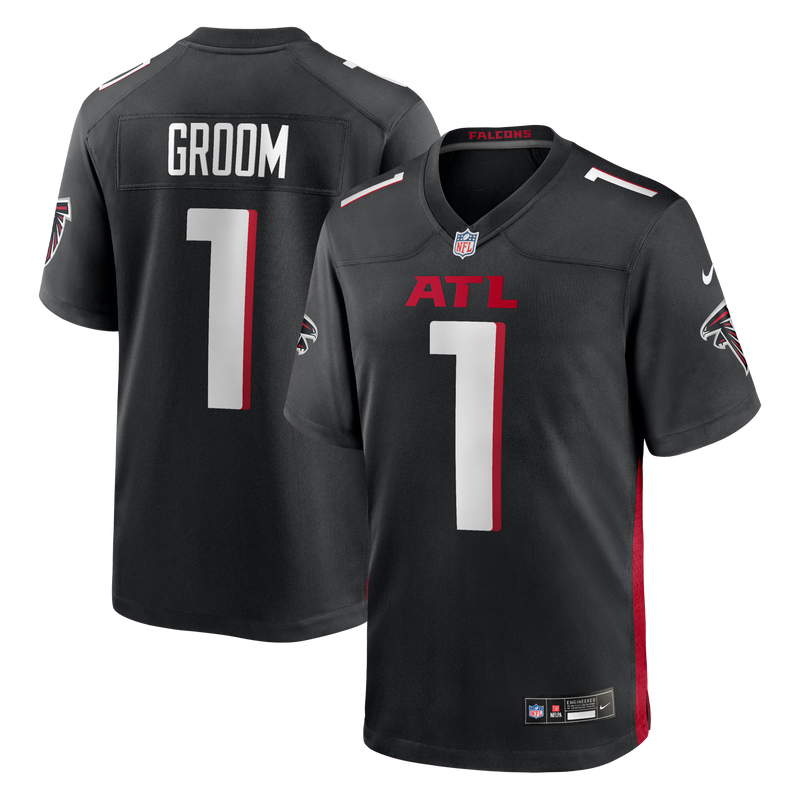 Atlanta Falcons Number 1 Groom Nike Black Game Jersey