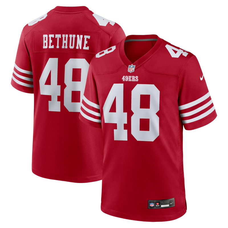 San Francisco 49ers Tatum Bethune Nike Scarlet Game Jersey