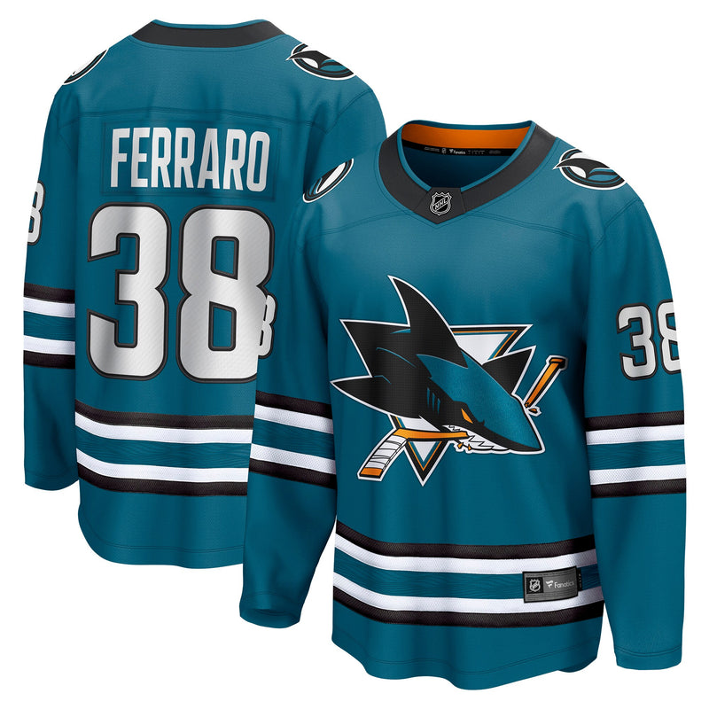 San Jose Sharks Mario Ferraro Fanatics Teal Home Breakaway Player Jersey