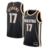 Atlanta Hawks Nike 2025/26 City Edition Swingman Jersey - Black - Onyeka Okongwu -